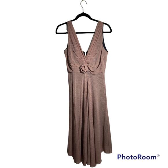 Fiori Di Zucca Red Cream Retro Mini Houndstooth Print Silk A Line Dress Size 10 - Picture 1 of 11